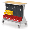 Bedrunka+Hirth RasterMobil® Rollwagen mit 14 Sichtlagerkästen, BxTxH 1000 x 500 x 890 mm