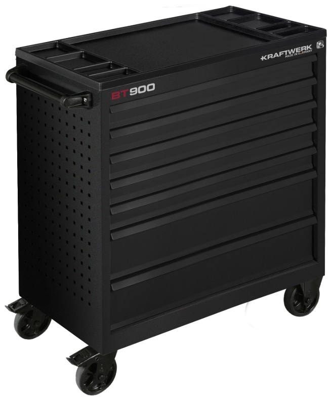 KRAFTWERK BT LINE Chariot d'atelier BT900, 7 tiroirs, noir, vide, L x l x H 474 x 919 x 1000 mm
