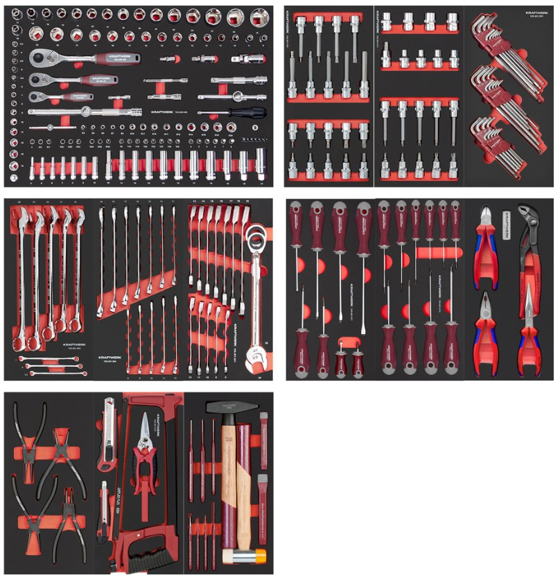 KRAFTWERK PRO LINE Werkstattwagen PT800 7 Schubladen, inkl. Werkzeug, 283-teilig, BxTxH 800 x 479 x 1000 mm