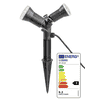 Steffen GardenLine Spot mit 2 x LED-Lampe 5W (10W), 800lm, 4000K, H05RN-F, 3 m Kabel