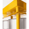 Stahlpalette für 4 x 200 L Fässer mit Atommüll, 1230 x 1230 x 1000 mm