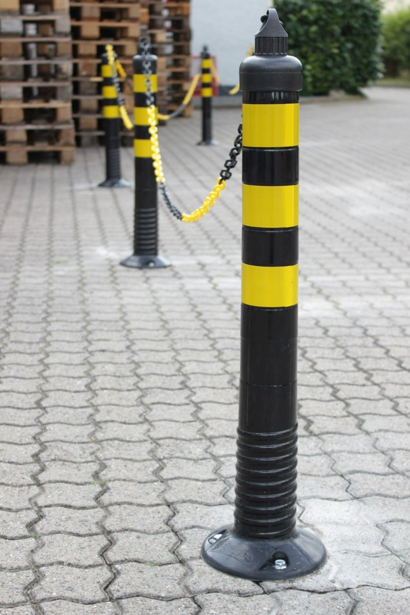 Flexible Absperrpfosten Set mit Kette, in 2 Grössen