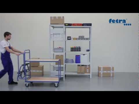Fetra Kommissionierwagen klein mit 2 oder 3 Ladeflächen, Tragkraft 250 kg, 1322 x 611 x 1155 mm