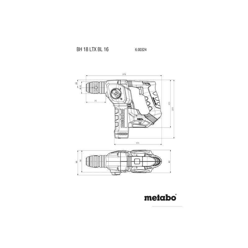 Metabo Akku-Hammer BH 18 LTX BL 16, 18 V in drei Ausführungen