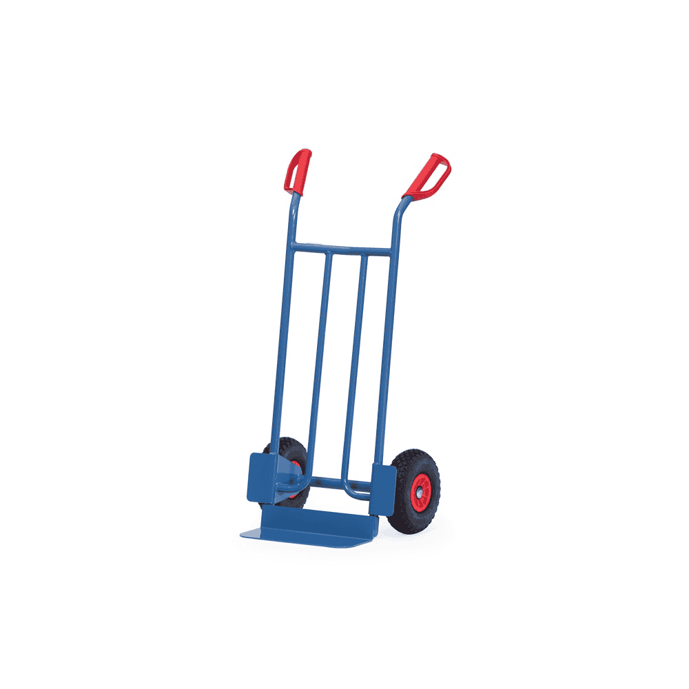 Diable en tube d'acier, hauteur 1150 mm, pelle standard