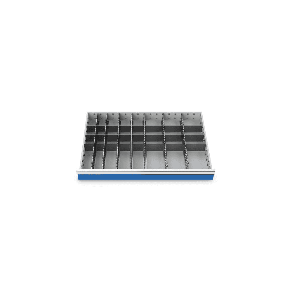 Compartimentage des métallique set 31 pièces, R 36-24, dimension utiles des tiroirs 900 x 600 mm, en 5 hauteurs de façade