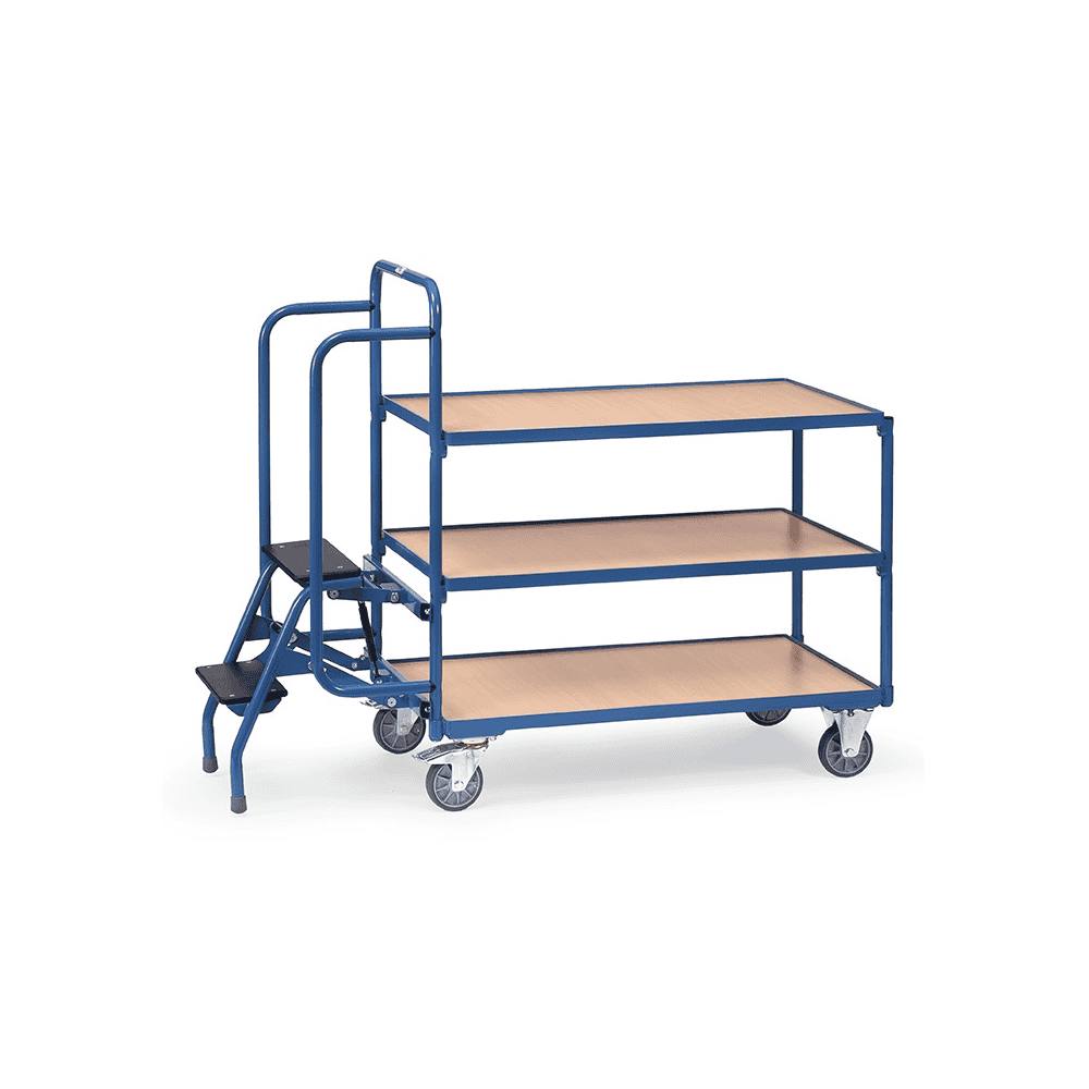 Fetra Kommissionierwagen klein mit 2 oder 3 Ladeflächen, Tragkraft 250 kg, 1322 x 611 x 1155 mm