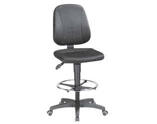 Arbeitsdrehstuhl Prosedia mit Fussring, Sitzhöhe 580-850 mm, schwarz