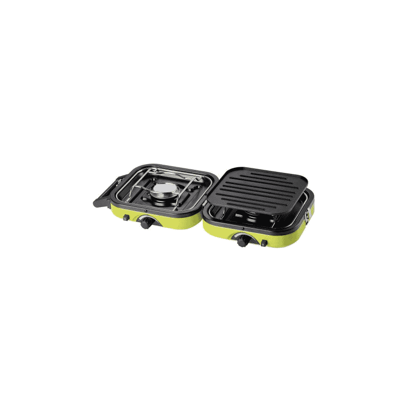 Kartuschenkocher DUAL COMPACT für Outdoor und Camping, 2 Brenner,  klappbar & tragbar