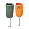 Support galvanisé pour poubelles, à encastrer dans le béton