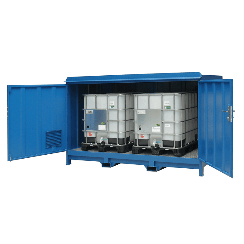 Etagère fermée pour fûts ou conteneurs IBC