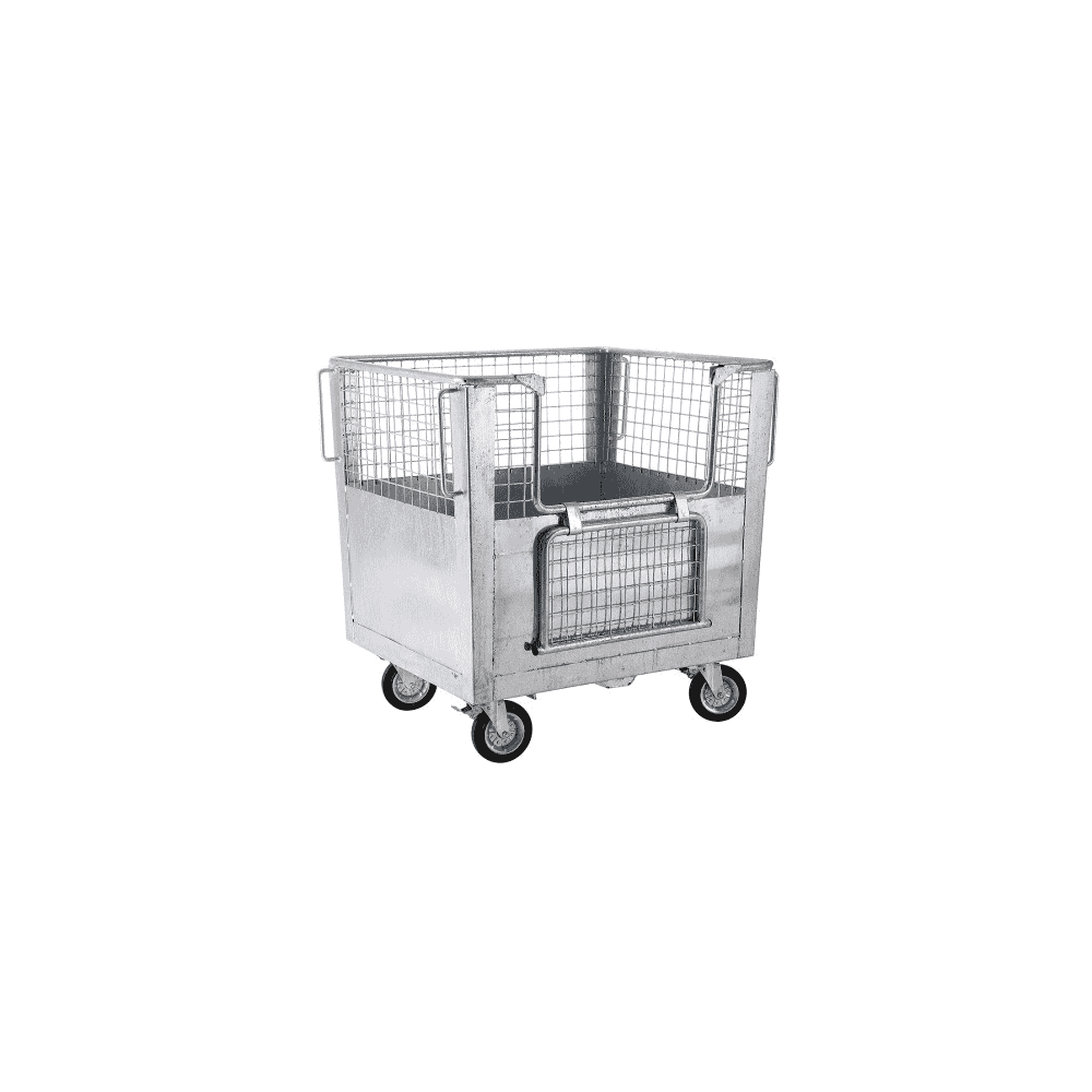 Conteneur grillagé-chariot, pour la collecte de déchets, 1270 x 1000 x 1230 mm, 1400 litres