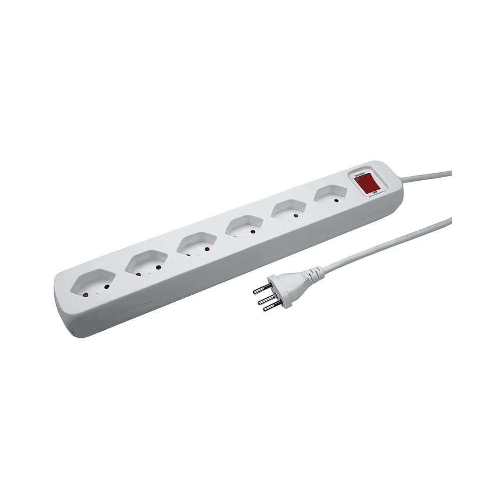 Steffen Steckdosenleiste POWER EASY, 6 x T13, mit Schalter, IP20, 1.5 m Kabel, in zwei Farben