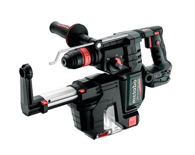 Metabo Set de marteaux à batterie KH 18 LTX BL 28 Q, 18 V (Solo) avec système d'aspiration des poussières intégré ISA 28 et metaBOX 185 XL