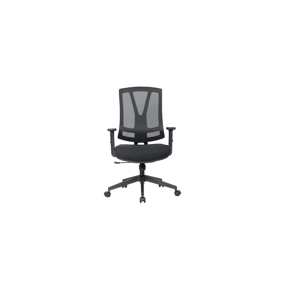 Chaise de bureau Orion I avec accoudoirs et dossier en maille, réglable en hauteur, noir