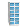 Karteischrank - abschliessbar - grau-blau, RAL 7035 / RAL 5012 für Formate DIN A5 und A6