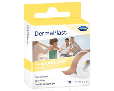 Pansement adhésif textile DermaPlast Sparablanc, 5 m x 125 mm, couleur peau