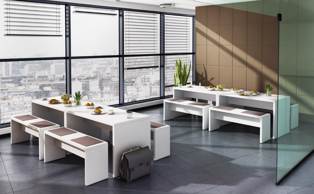 Bistro-Besprechungs-Sitzbank Noah, 1180 x 340 x 450 mm, weiss