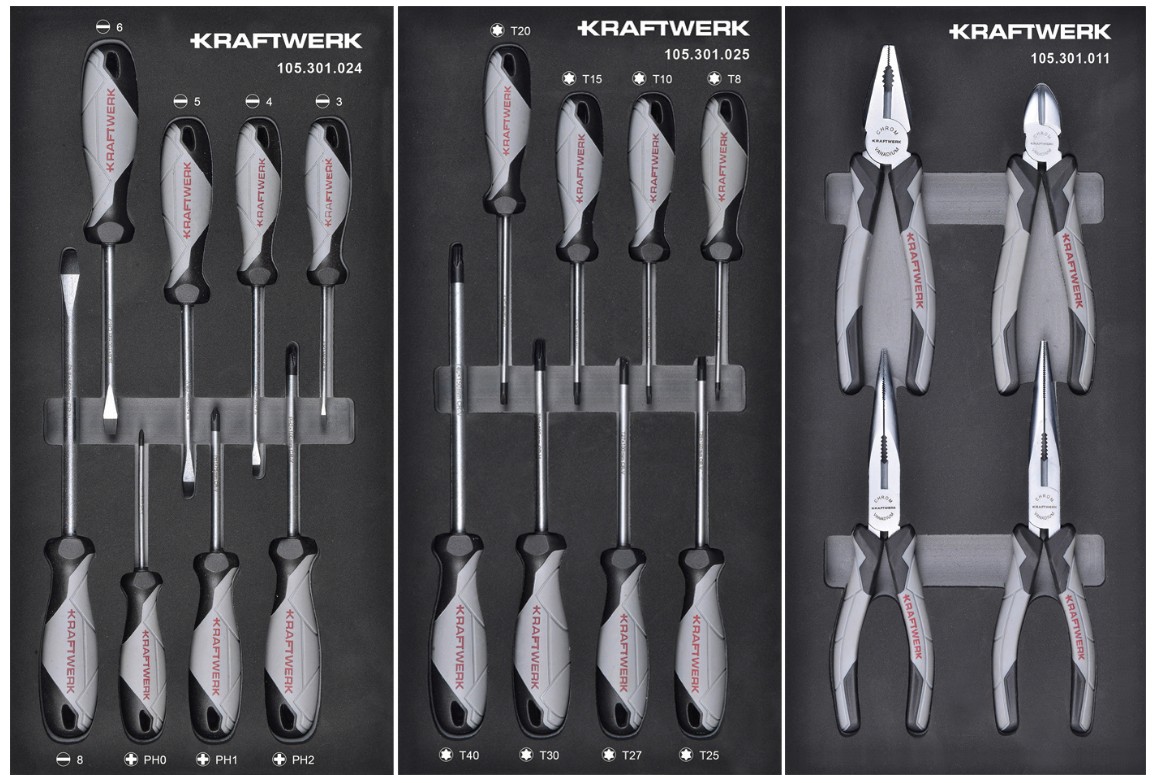 KRAFTWERK LT700 Chariot d'atelier, 5 tiroirs, BASIC, 151 pièces, outils inclus