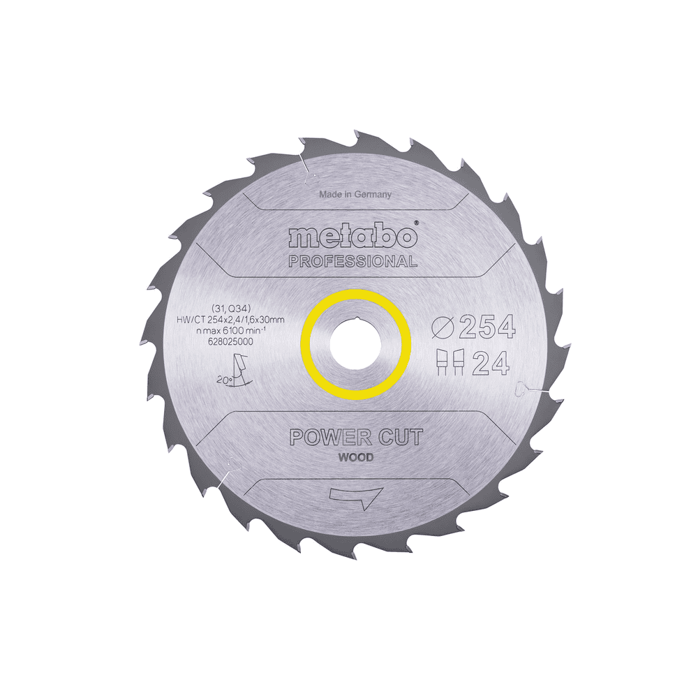 Metabo Kreissägeblatt "Power Cut Wood - Professional" 254 x 30 mm, Z24, WZ, 20°
