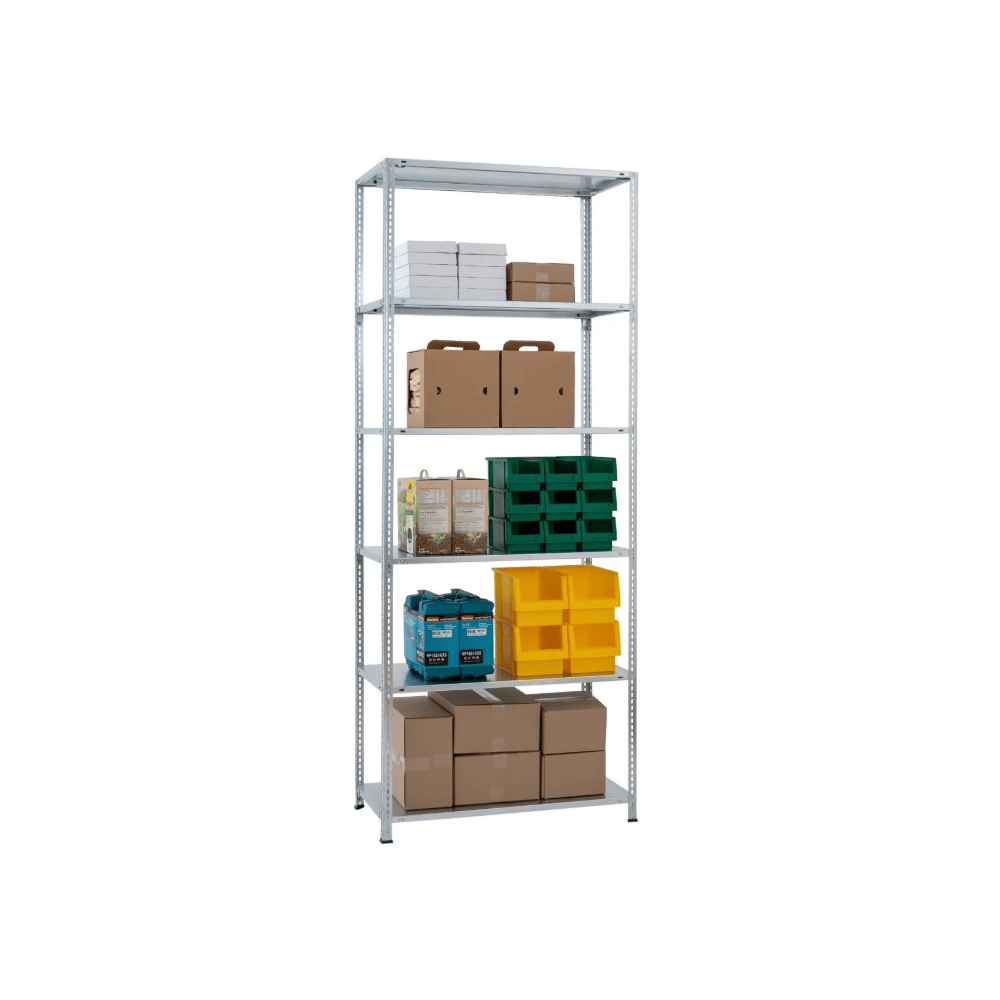 Schulte Rayonnage à tablettes MULTIplus150 avec renforts d'angle, utilisable des deux côtés, différents modèles disponibles