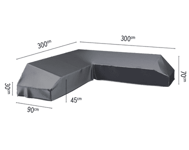 Platinum AeroCover Housse de protection Lounge en forme de L, L x L x H 3000 x 900 x 700 mm