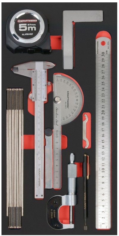 KRAFTWERK PRO LINE EVA Messwerkzeug-Einlage, 200 x 400 mm, 9-teilig