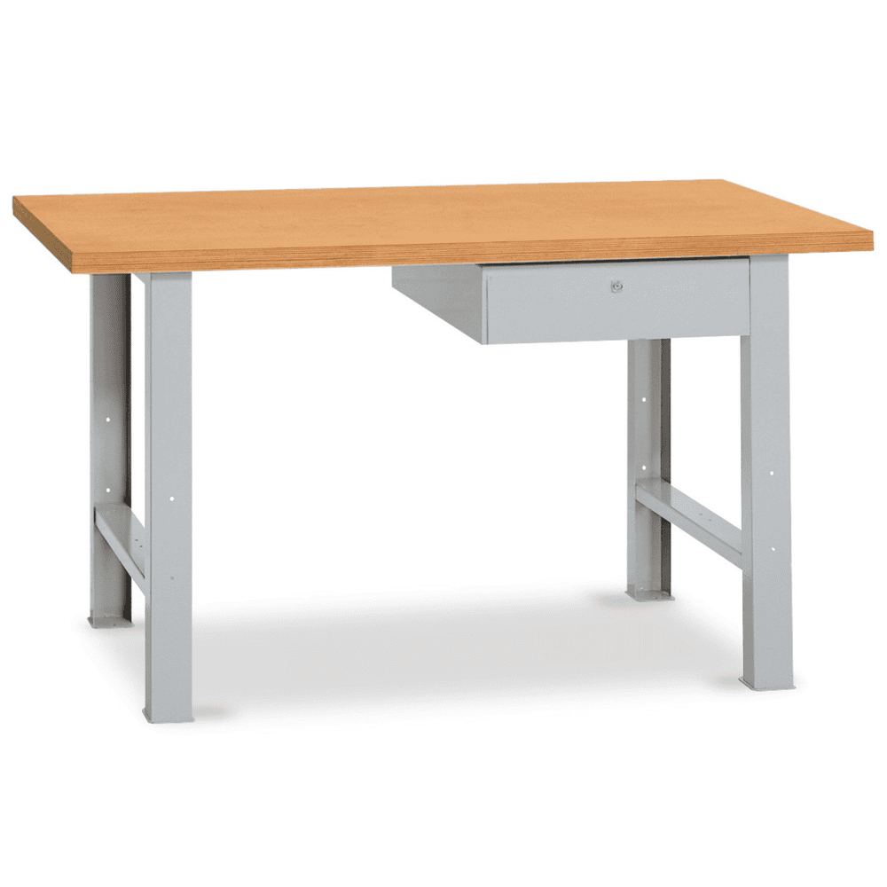 KRAFTWERK Werkbank MODULAR 1500 mit 1 Schublade, Arbeitsplatte Buche Multiplex, BxTxH 1500 x 700 x 840 mm