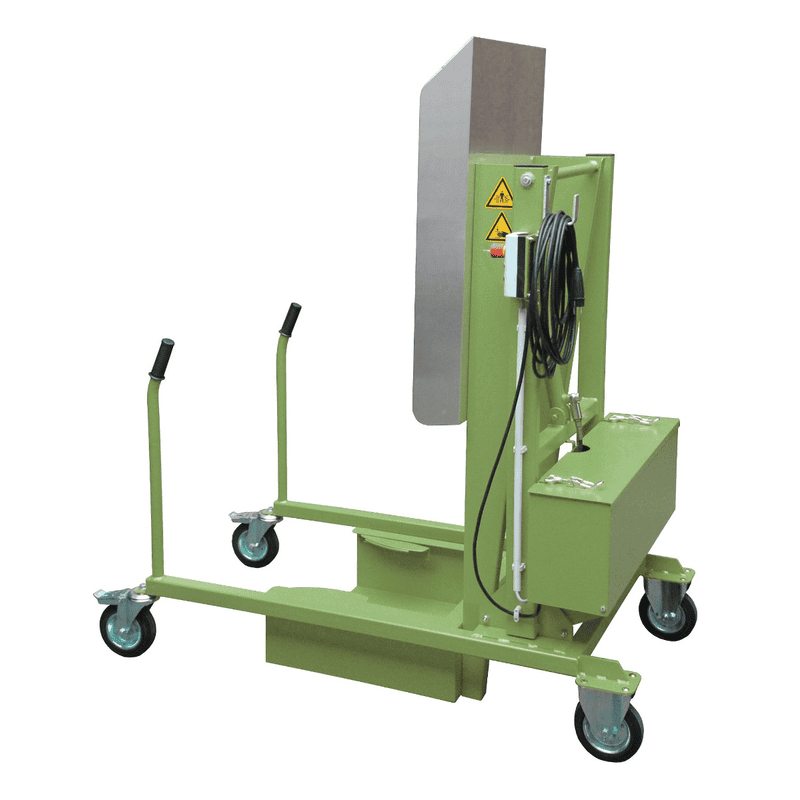 Chariot basculant pour poubelles électrohydraulique, en diverses versions