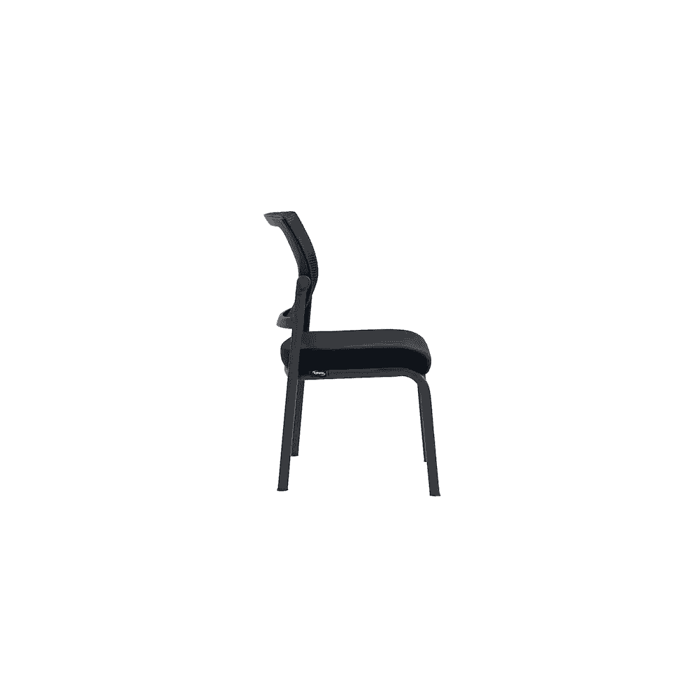 Chaise visiteur Centaurus avec dossier en maille, empilable, noir, lot de 4