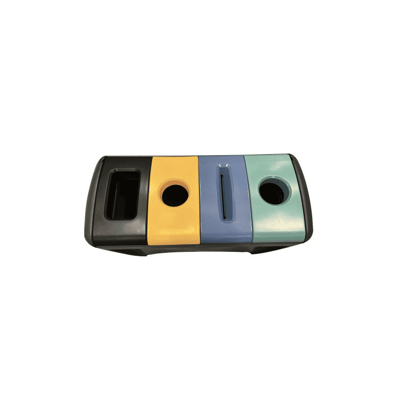 Poste de tri sélectif en plastique, 956 x 430 x 851 mm