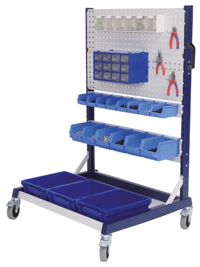 Bedrunka+Hirth Workraster-Mobil Einseitig mit 2 Lochwände, BxTxH 1000 x 800 x 1476 mm