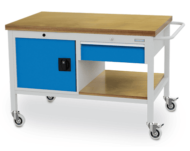 Bedrunka+Hirth Établi mobile, R 18-24, 1 tiroir, 1 porte à battant, 1250 x 750 x 859 mm