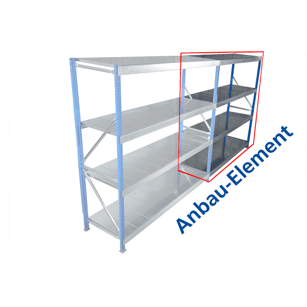 Fachbodenregal Komplettset M50, Gesamttraglast 2800 kg, in zwei Ausführungen