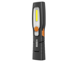 Steffen LED Akku-Handleuchte 2.5 W, 250 + 70 lm, 5700 K, 180° drehbar, IP20, schwarz/orange