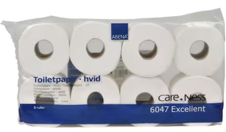 Papier toilette Abena Care-Ness Excellent, 3 plis, paquet de 8 rouleaux