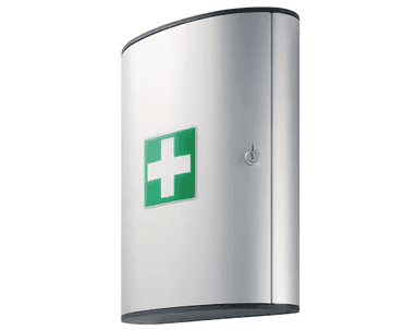 Erste Hilfe Verbandsschrank leer Durable 1973, LxBxT 400 x 302 x 118 mm, Aluminium