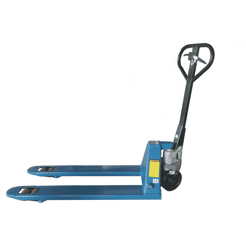 Handhubwagen / Palettrolli mit Handbremse, Gabellänge 1150 mm, Tragkraft 2500 kg, Gummi/PU