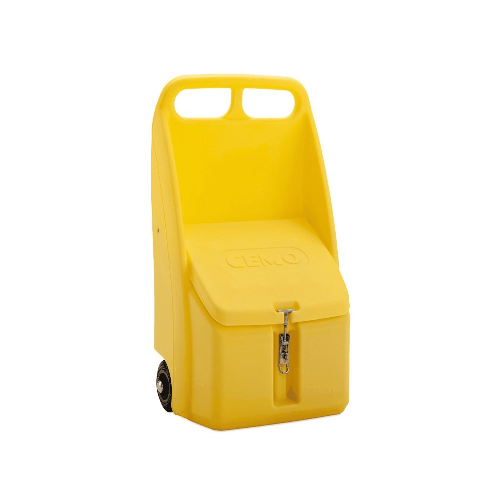 Mobiler Streugutwagen Go-Box 70 | 70 l Ladekapazität | einsetzbar für Winterdienst sowie auch auch als mobile Notfallbox für Bindemittel