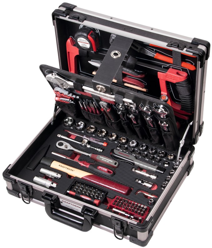 KRAFTWERK PRO LINE Profi-Alu-Werkzeugkoffer KW, PB+HT, 151-teilig