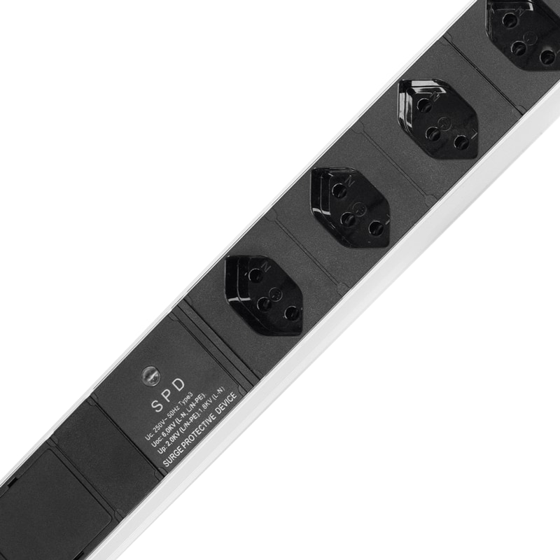 Steffen Steckdosenleiste ALU MODULAR SILVER, 7 x T13, 10 A, IP20, 3 m Kabel, mit Überspannungsschutz, silber/schwarz