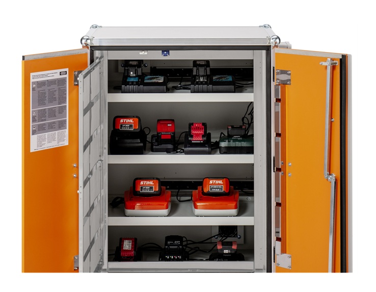 Cemo Akku-Lade- und Lagerschrank 8/20 Basic LockEX 2.0, mit Füssen, in zwei Ausführungen