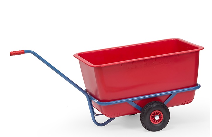 Fetra Handwagen mit Kunststoffmulde, pulverbeschichtet blau RAL 5007