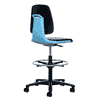 Hoch-Laborstuhl Bimos Labsit 9123 mit Kunstlederbezug, Fussring, schwarz-blau