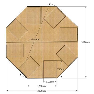 Bedrunka+Hirth 8-Eck-Werkbank, R 18-24, 7 Schubladen je Schrank, BxTxH 3020 x 3020 x 859 mm