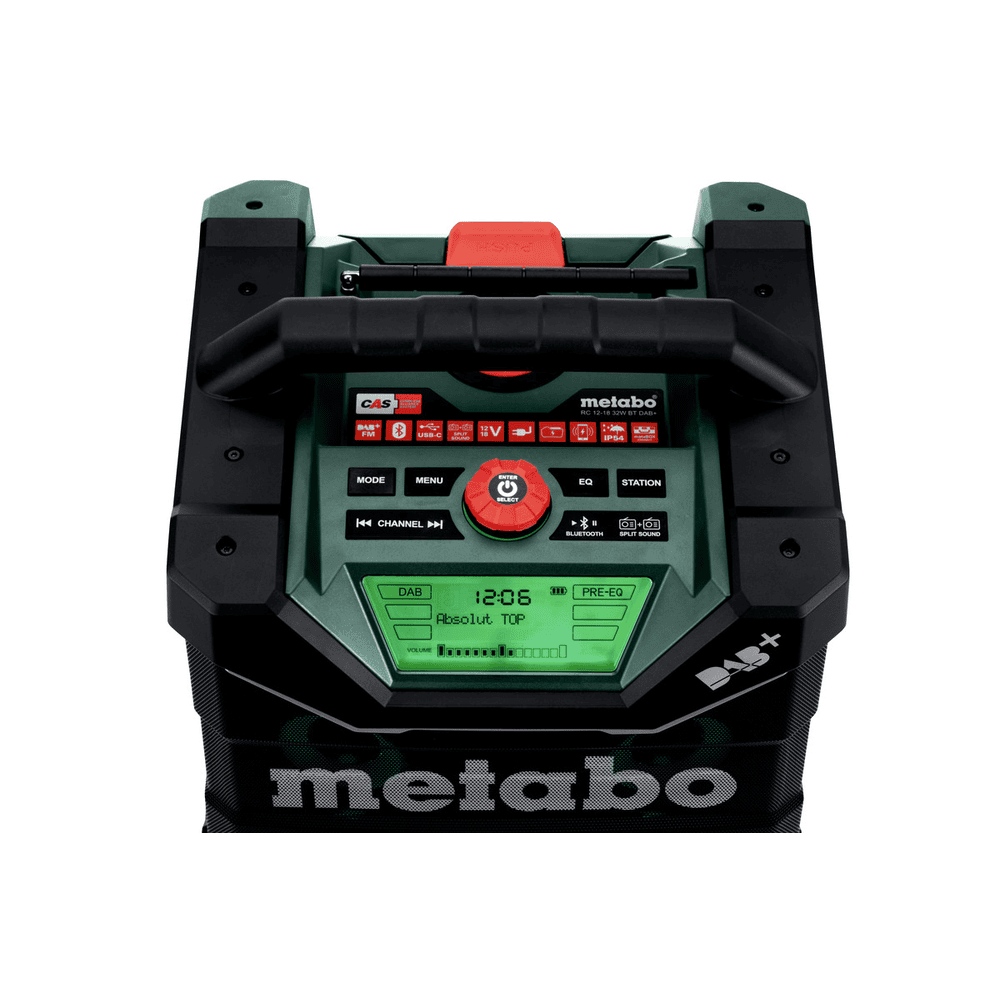Metabo Akku-Baustellenradio RC 12-18 32W BT DAB+, 18 V ohne Akku