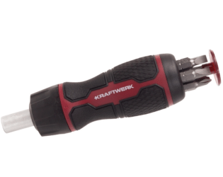 KRAFTWERK Mini-Ratschen-Schraubendreher 6-in-1, 7-teilig mit integriertem Bit-Sortiment