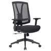 Chaise de bureau Orion I avec accoudoirs et dossier en maille, réglable en hauteur, noir