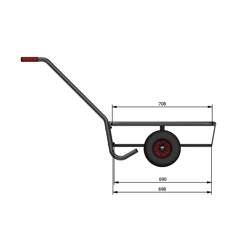Fetra Handwagen feuerverzinkt für den Aussenbereich, Plattform 690 x 356 mm