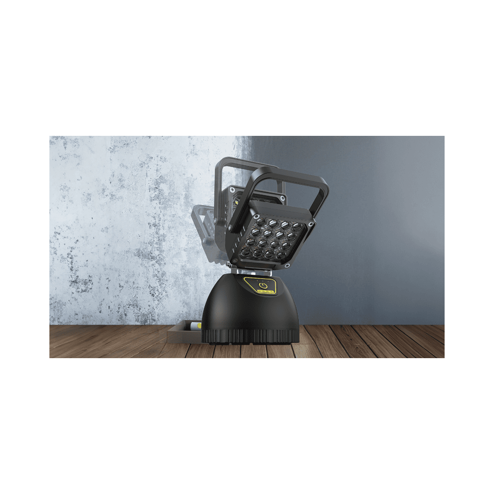 Steffen Akku-Arbeitsleuchte LED 16 W, 1300 lm, 4000K, IP65, 3-stufig, schwarz